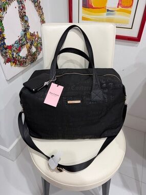Juicy Couture Black Bestseller Wordplay Juicy Logo Weekender Travel Bag & Pouch